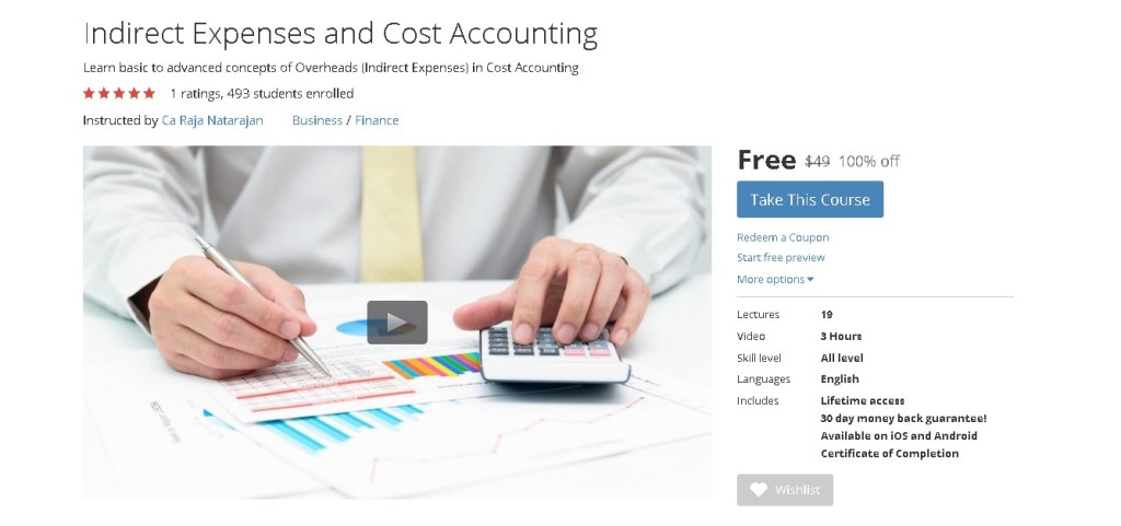 FREE Udemy Course on Indirect Expenses and Cost Accounting