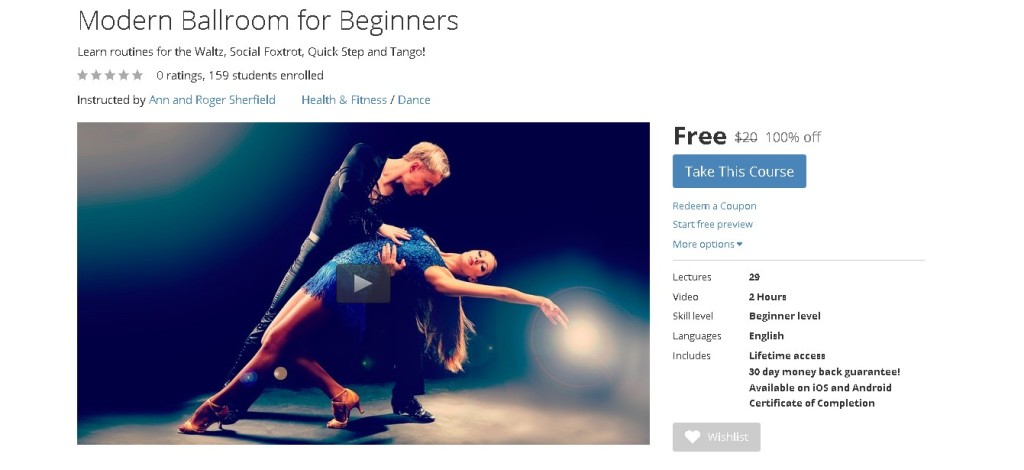 FREE Udemy Course on Modern Ballroom for Beginners