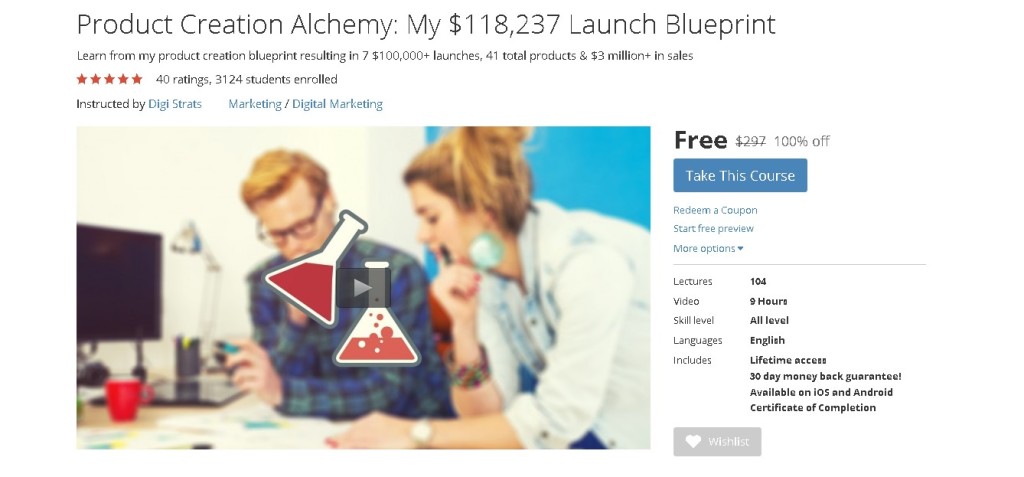 FREE Udemy Course on Product Creation Alchemy My $118,237 Launch Blueprint
