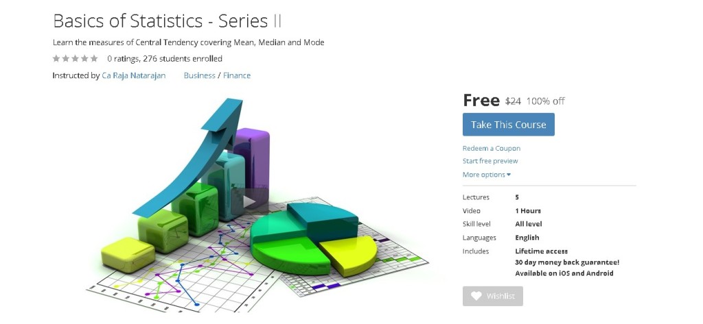 Free Udemy Course on Basics of Statistics - Series II