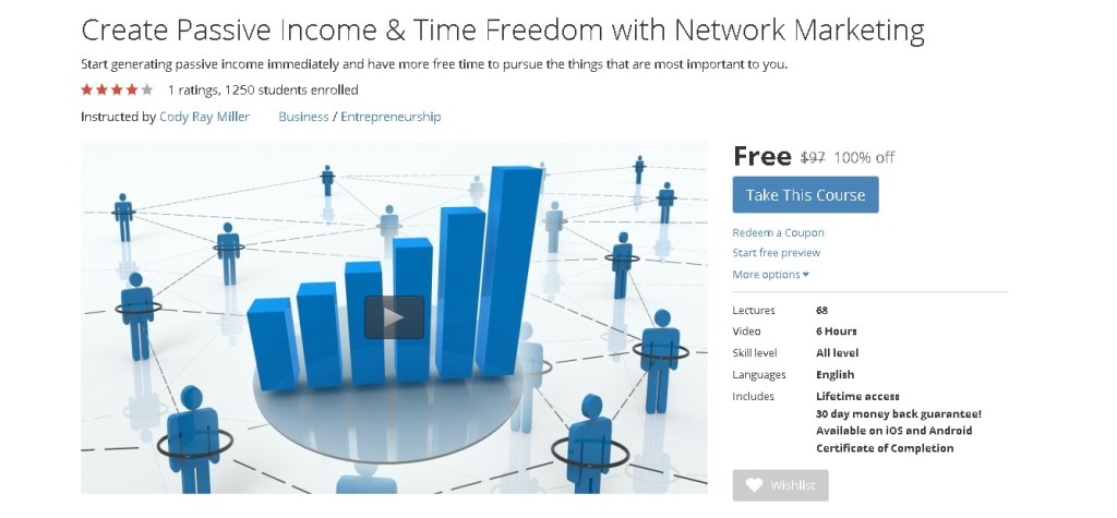 Free Udemy Course on Create Passive Income & Time Freedom with Network Marketing 1