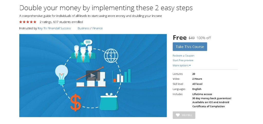 Free Udemy Course on Double your money by implementing these 2 easy steps  (2)