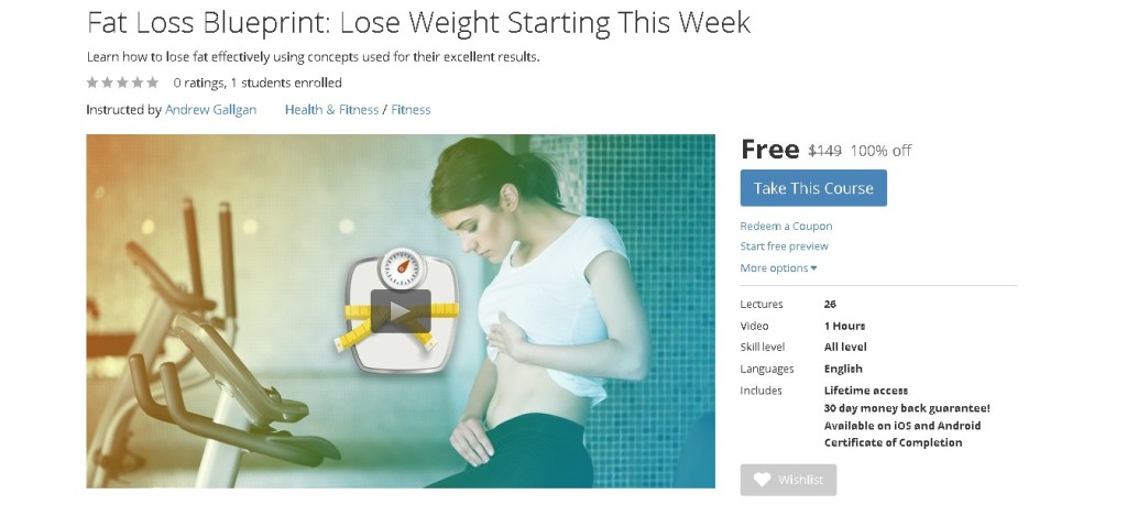 Free Udemy Course on Fat Loss Blueprint Lose Weight Starting This Week