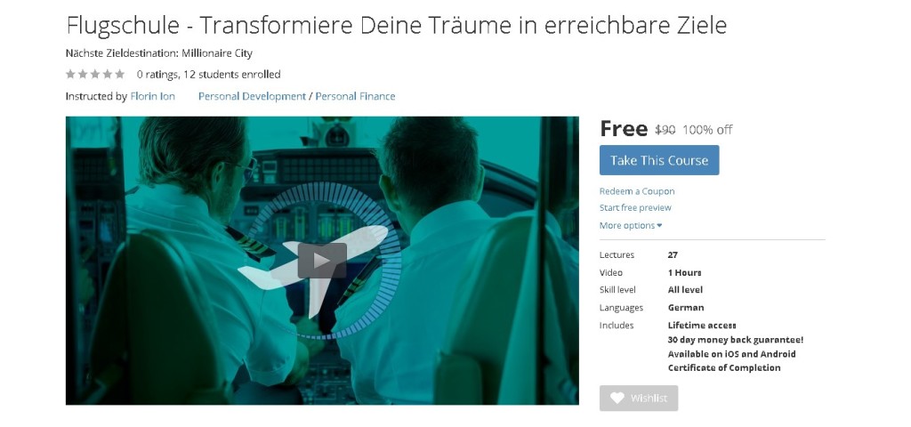 Free Udemy Course on Flugschule - Transformiere Deine Träume in erreichbare Ziele