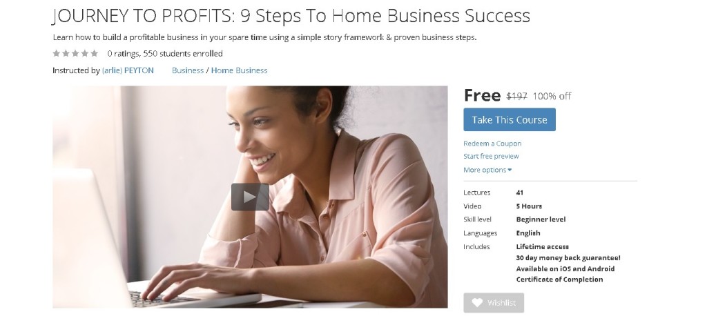Free Udemy Course on JOURNEY TO PROFITS 9 Steps To Home Business Success 1