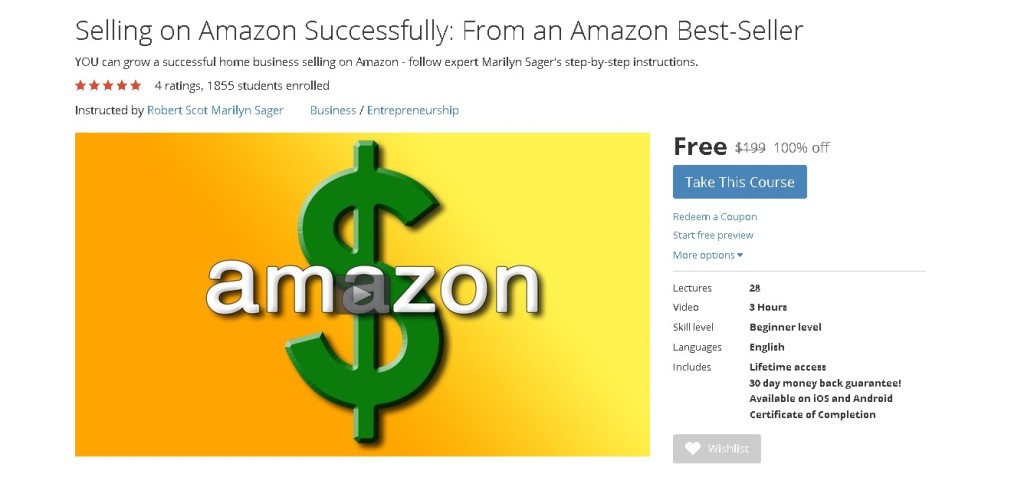 Free Udemy Course on Selling on Amazon Successfully From an Amazon Best-Seller 1