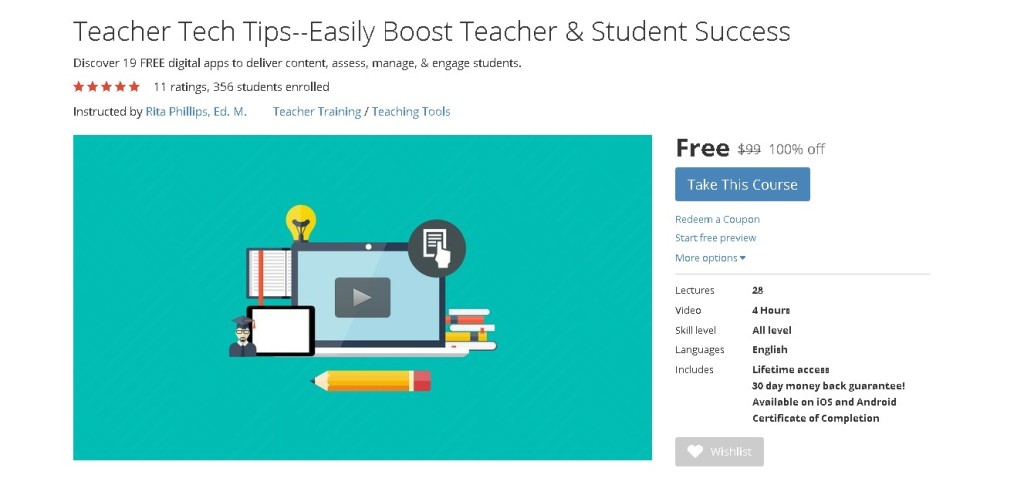 Free Udemy Course on Teacher Tech Tips--Easily Boost Teacher & Student Success