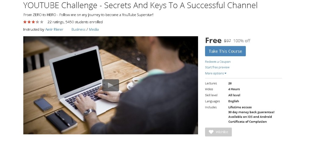 Free Udemy Course on YOUTUBE Challenge - Secrets And Keys To A Successful Channel