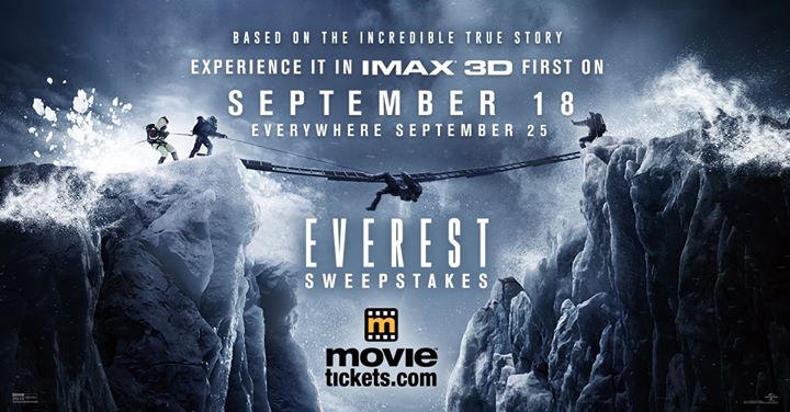 Win an Everest prize pack and a $500 Fandango gift card at Universal Studios Entertainment