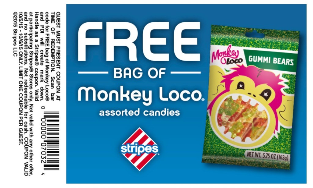 FREE Bag of Monkey Laco at Stripes