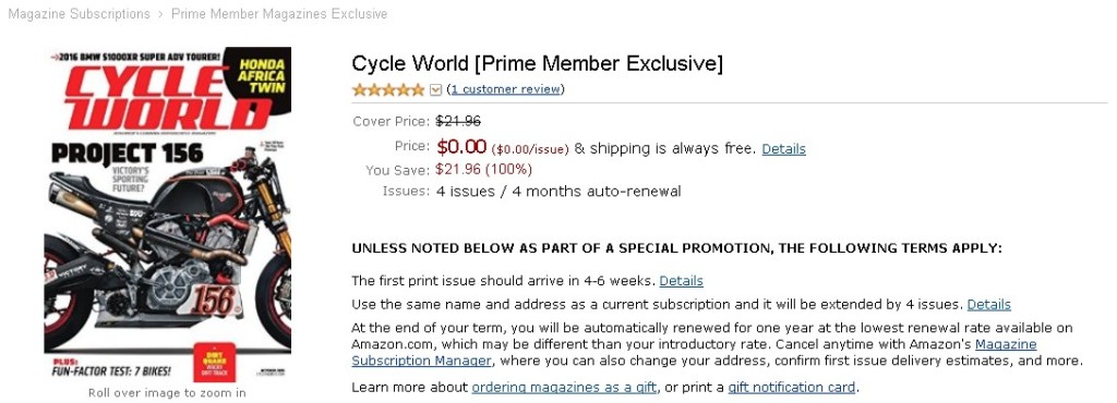 FREE Cycle World [Prime Member Exclusive] at Amazon (2)