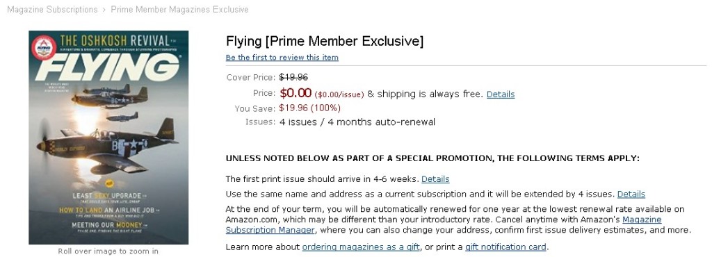 FREE Flying [Prime Member Exclusive] at Amazon