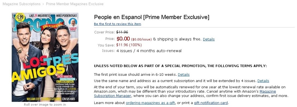 FREE People en Espanol [Prime Member Exclusive] at Amazon