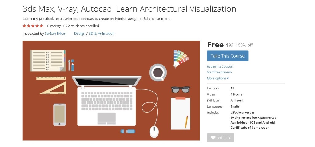 FREE Udemy Course on 3ds Max, V-ray, Autocad Learn Architectural Visualization