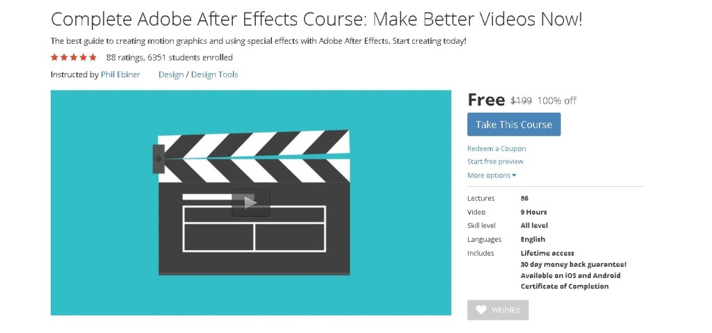 FREE Udemy Course on Complete Adobe After Effects Course Make Better Videos Now!