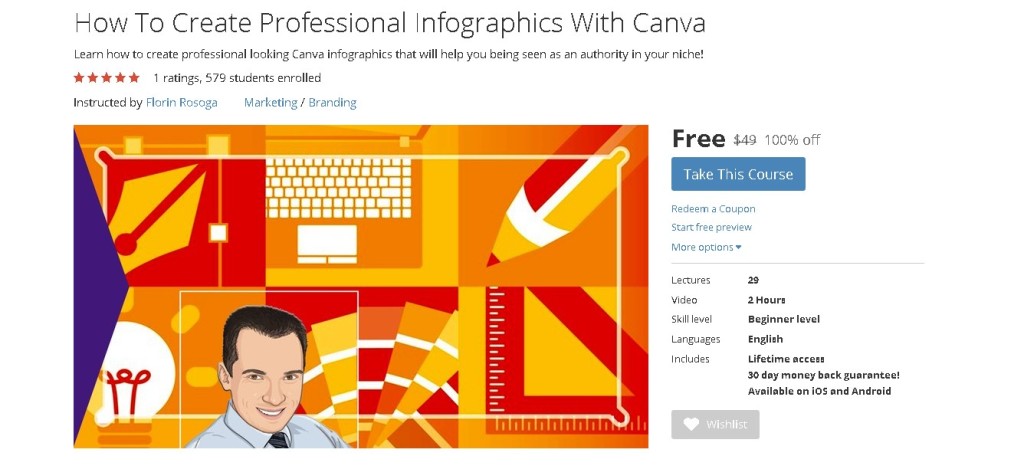 FREE Udemy Course on How To Create Professional Infographics With Canva