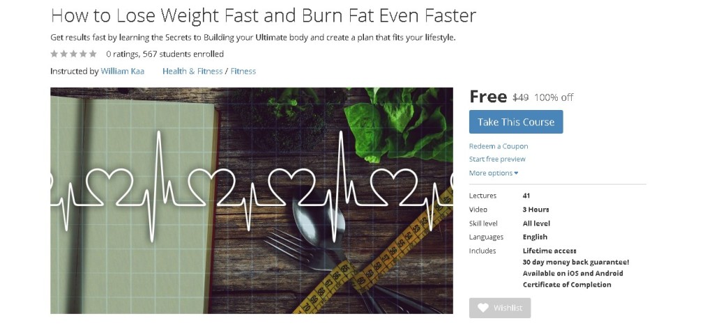 FREE Udemy Course on How to Lose Weight Fast and Burn Fat Even Faster