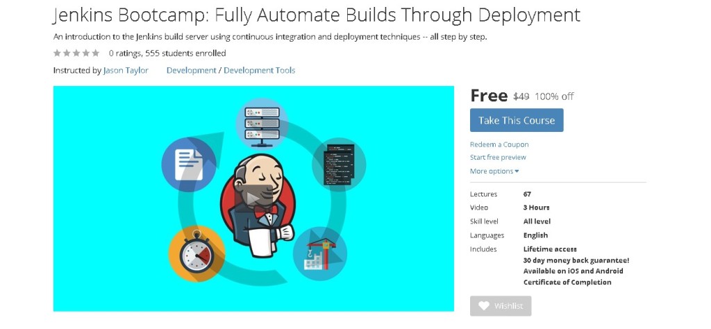 FREE Udemy Course on Jenkins Bootcamp Fully Automate Builds Through Deployment