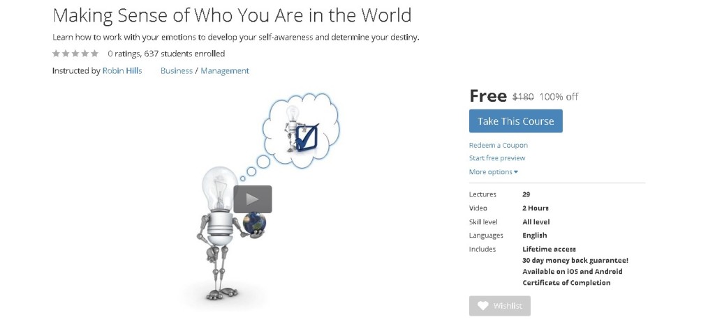 FREE Udemy Course on Making Sense of Who You Are in the World