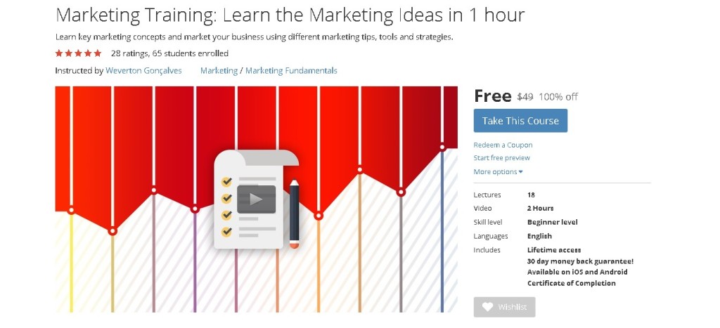 FREE Udemy Course on Marketing Training Learn the Marketing Ideas in 1 hour