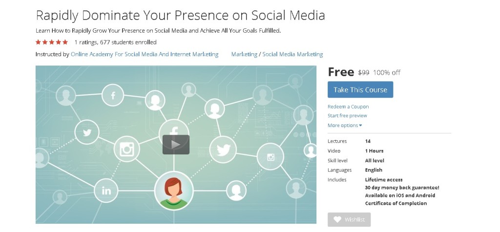 FREE Udemy Course on Rapidly Dominate Your Presence on Social Media