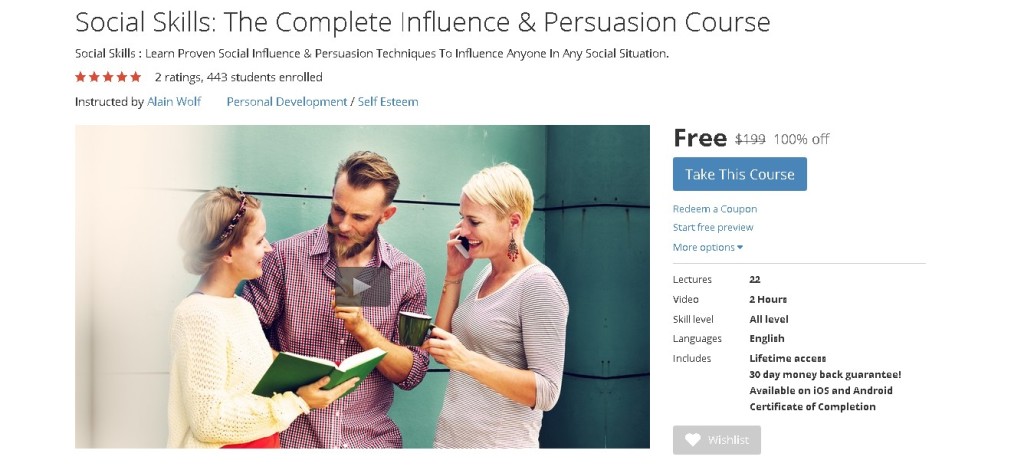 FREE Udemy Course on Social Skills The Complete Influence & Persuasion Course