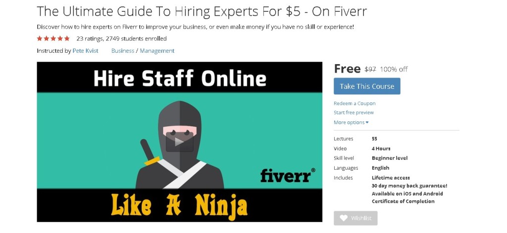 FREE Udemy Course on The Ultimate Guide To Hiring Experts