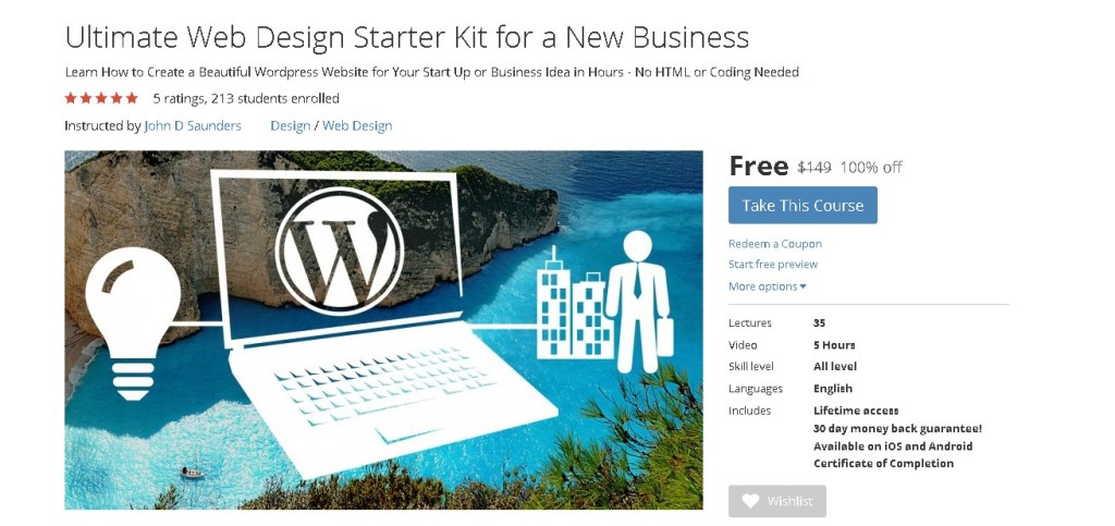 FREE Udemy Course on Ultimate Web Design Starter Kit for a New Business