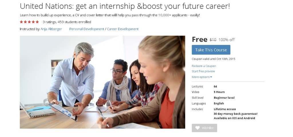 FREE Udemy Course on United Nations get an internship & boost your future career!