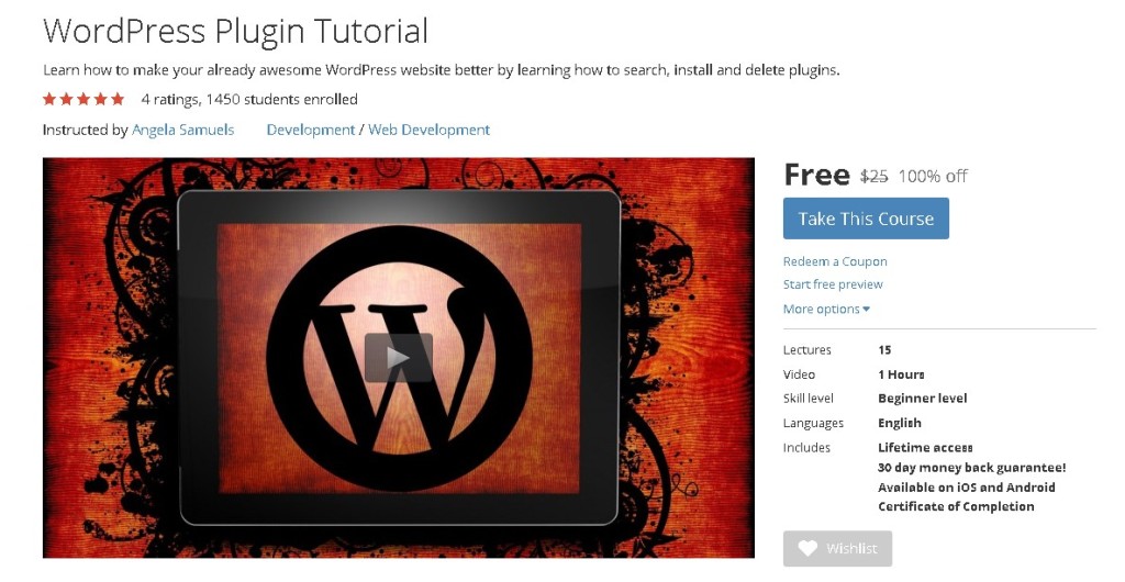 FREE Udemy Course on WordPress Plugin Tutorial