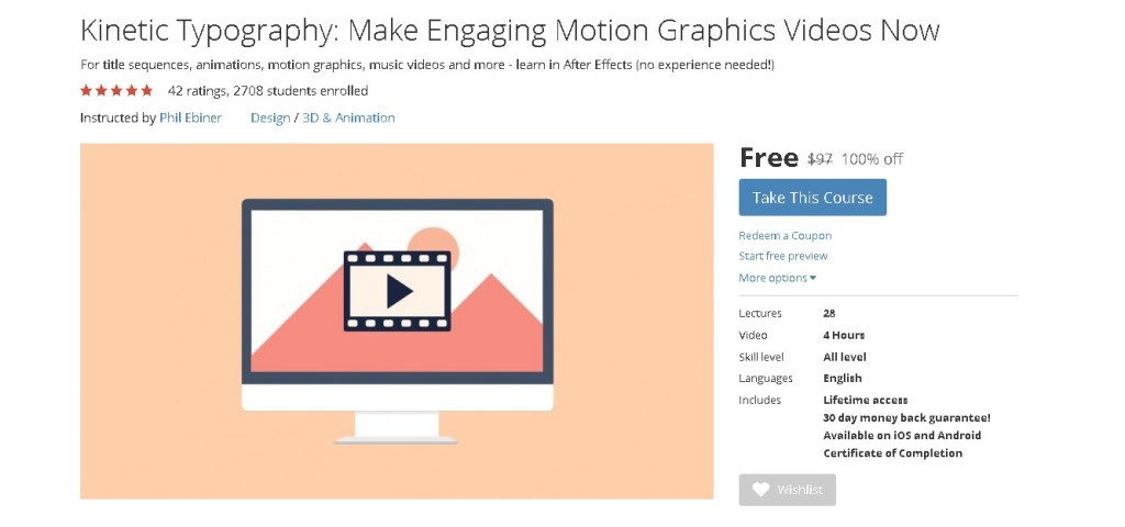 FREE Udemy Online Course on Kinetic Typography Make Engaging Motion Graphics Videos Now