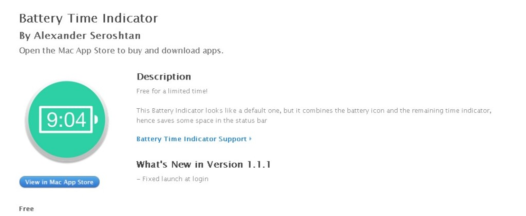 FREE iOS App Battery Time Indicator By Alexander Seroshtan