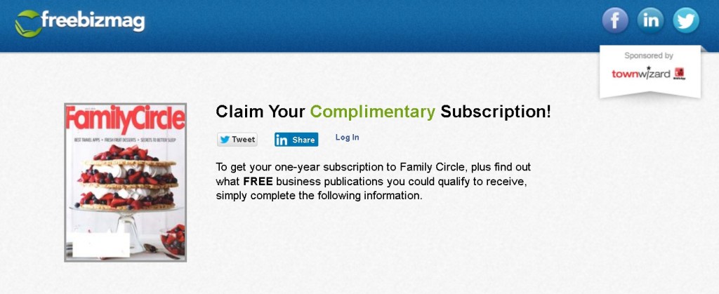 FREE one-year subscription to Family Circle Magazine at Freebizmag