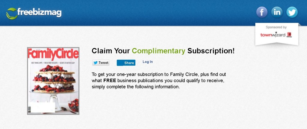 FREE one-year subscription to Family Circle Magazine at Freebizmag