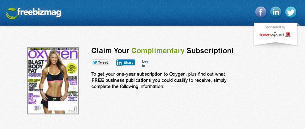 FREE one-year subscription to Oxygen Magazine