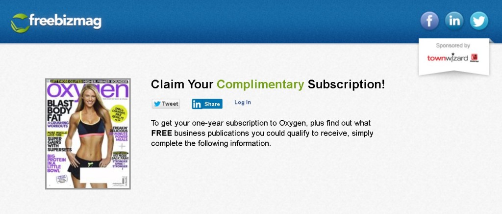 FREE one-year subscription to Oxygen Magazine