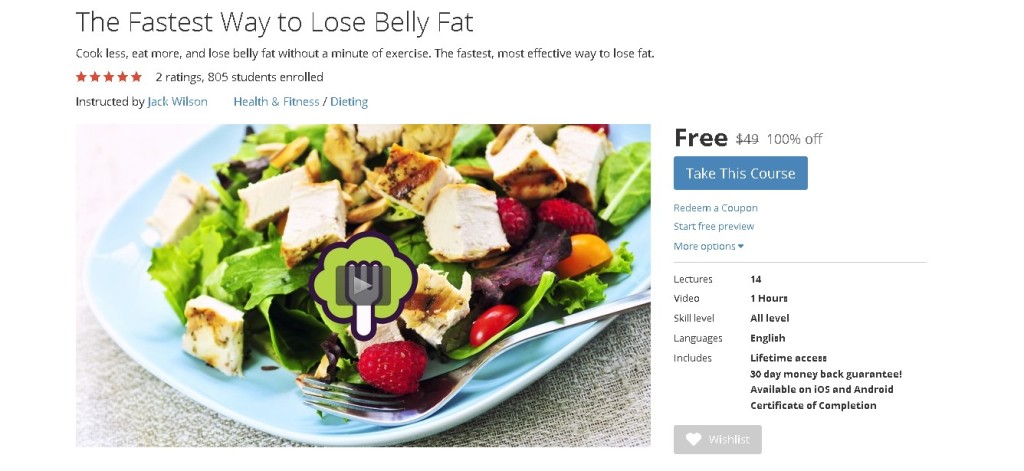 Free Udemy Course on The Fastest Way to Lose Belly Fat