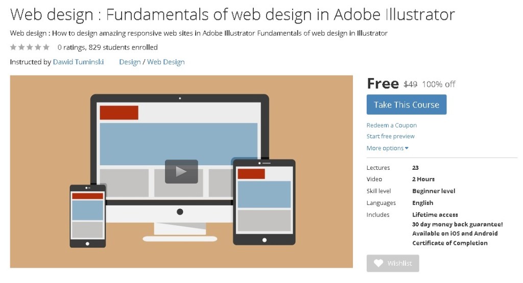 Free Udemy Course on Web design  Fundamentals of web design in Adobe Illustrator