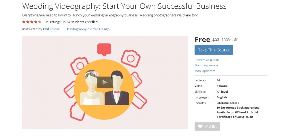 Free Udemy Course on Wedding Videography Start Your Own Successful Business (2)