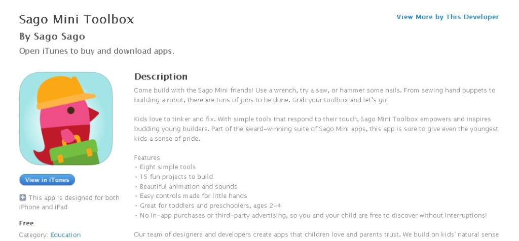 Free iOS Educational Game Sago Mini Toolbox By Sago Sago