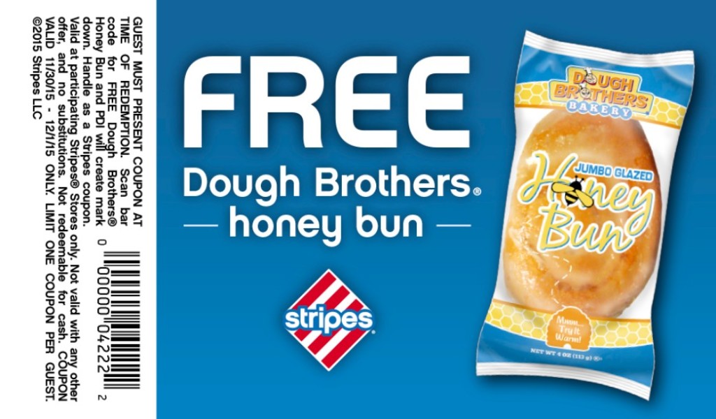 Free Dough Brothers Honey Bun at Stripes