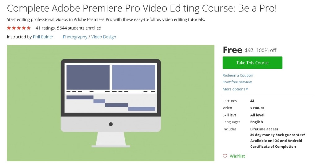 Free Udemy Course on Complete Adobe Premiere Pro Video Editing Course Be a Pro!