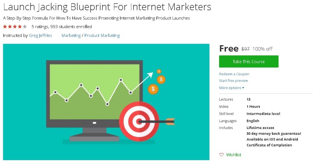 Free Udemy Course on Launch Jacking Blueprint For Internet Marketers