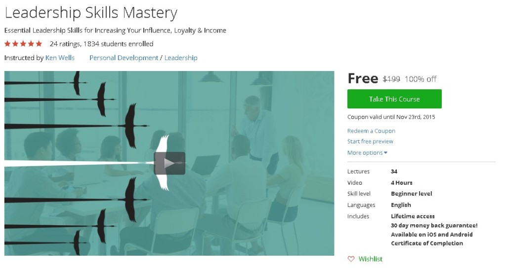 Free Udemy Course on Leadership Skills Mastery