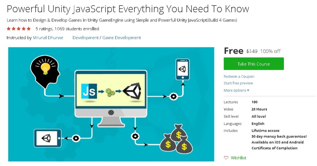 Free Udemy Course on Powerful Unity JavaScript Everything You Need To Know