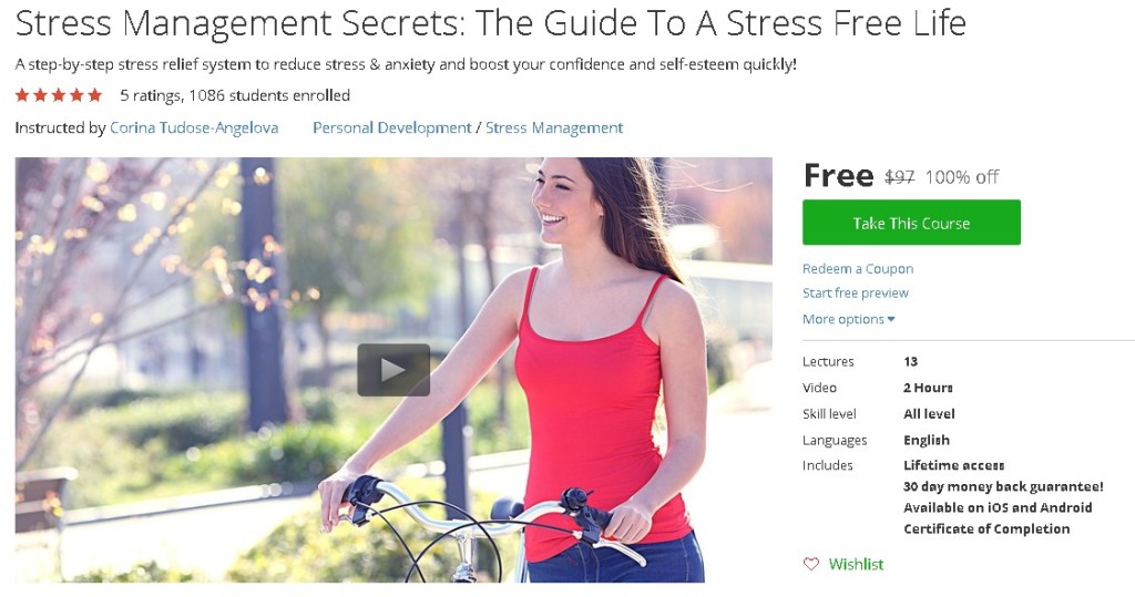 Free Udemy Course on Stress Management Secrets The Guide To A Stress Free Life