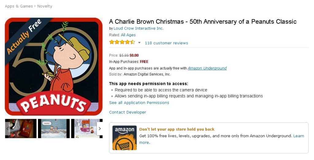 Free App @ Amazon A Charlie Brown Christmas - 50th Anniversary of a Peanuts Classic