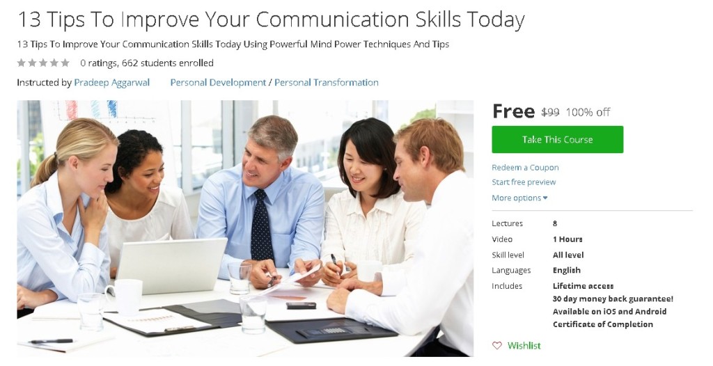 Free Udemy Course on 13 Tips To Improve Your Communication Skills Today