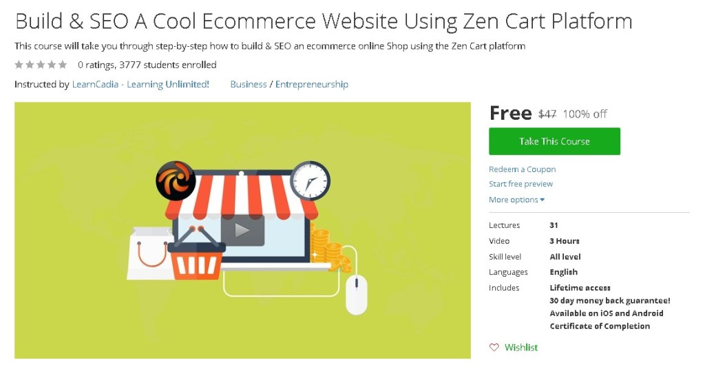 Free Udemy Course on Build & SEO A Cool Ecommerce Website Using Zen Cart Platform (2)