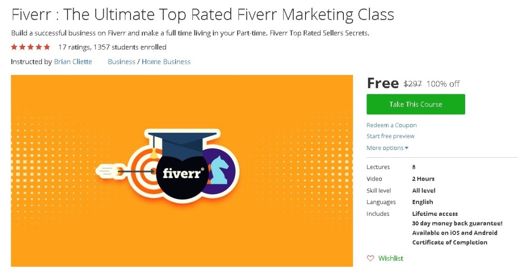 Free Udemy Course on Fiverr  The Ultimate Top Rated Fiverr Marketing Class